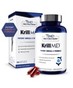 1MD Nutrition KrillMD - Omega-3-Ergänzung mit Astaxanthin, EPA, DHA | 2X effektiver als Fischöl | 60 Softgels