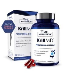 1MD Nutrition KrillMD - Omega-3-Ergänzung mit Astaxanthin, EPA, DHA | 2X effektiver als Fischöl | 60 Softgels