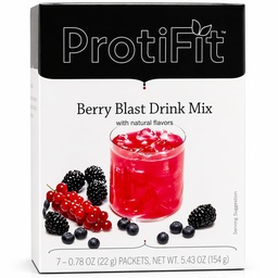 ProtiFit - High Protein Fruit Flavored Powder Drink Mix, 15g Protein, Low Calorie, Sugar Free, Ideal Protein Kompatibel, 7 Portionen pro Box (Berry Blast)