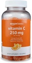 Grundlagen Vitamin C 250 mg Gummi, Orange, 150 Graf (2 pro Servierung), Immungesundheit (vorher Solimo)