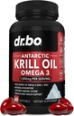 Krillöl Omega 3 500mg - Antarktisches Krillöl 1000mg Softgels Kapseln EPA, DHA, Astaxanthin, Phospholipide - Omega 3 Fettsäuren Ergänzungen, natürliche reine Ergänzungen für Frauen und Männer - 60 Softgels