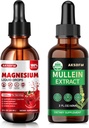 Bundle - Magnesium Glycinate Liquid & Mullein Leaf Extract - Stress-Relief-Unterstützung & Atemschutz