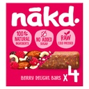 Nakd Raw Fruit and Nut Bars, Berry Delight, Vegan & Gluten-Free Snacks, 4 x 35g
