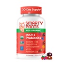 SmartyPants Organic Kids Multivitamin-Gummi: Probiotika, Omega 3 (ALA), Vitamin D3, C, Vitamin B12, B6, A, K & Zink für die Immununterstützung, Biotin, drei Fruchtaromen, 120 Zählung (30 Tage Versorgung)