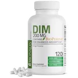 Bronson DIM Supplement 200 MG Diindoly Methan mit BioPerine für verbesserte Absorption, Estrogen Metabolismus und hält Balanced Hormon Levels, 120 Vegetarische Kapseln