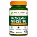 Pure Nutrition Korean Ginseng Capsules for Men & Women | Korean Red Ginseng Extract | Panax Ginseng Supplement Root Supports Cognitive Function, Memory, Immunity | Korean, American & Siberian Blend - 120 Capsules