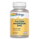 SOLARAY Calcium Magnesium Zink Ergänzung - mit Calcium 1000mg, Magnesium 500mg - Knochengesundheit, Muskelfunktion, Herzgesundheit und Immununterstützung - Vegan, 60-Tage-Garantie, 25 Servietten, 100 VegCaps