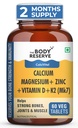 The Body Reserve Calcium Tablets For Women & Men- 60 Tablets, Calcium Magnesium & Zinc Supplements For Man With Calcium Citrate, Vitamin K2, MK7 & Vitamin B12 To Support Joints And Bone Health
