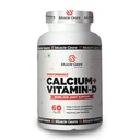 Muscle Gears Calcium + Vitamin D Tablets | 250mg Elemental Calcium & 400IU Vitamin D | Bone Health, Joint Support & Teeth Strength | For Men & Women | 60 Tablets