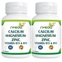 Nveda Calcium 1000mg with Vitamin D3, K2, Magnesium, Zinc & B12 | Strong Bones & Joint Health Supplement for Men & Women | 120 Veg Tablets (Pack of 2)