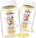 Vitamin D3 K2 Gummi - Vitamin D3 5000IU K2 (MK-7) 120mcg Ergänzungen mit Vitamin B Complex Sugar Free für Erwachsene Kinder unterstützt Knochen Zähne Stärke Immun Mango Flavor 60 Zähler 2 Packungen