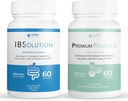 IBSolution Gut Health Bundle - All Natural Gut Health Support & Premium Probiotics w/ 40 Billion CFU zur Unterstützung von unregelmäßigen Bowels, Bloating, Constipation, Gas, Bauchschmerzen - 2 Pack (120 Caps)