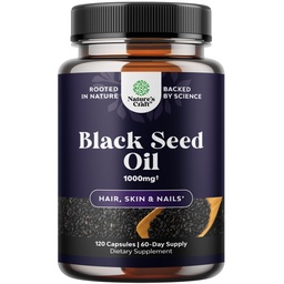 Cold Pressed Black Seed Oil Capsules - Vegan Nigella Sativa Black Cumin Seed Oil Capsules mit Omega 3 6 9 Antioxidantien und Thymochinon für Haarwachstum Immun Support Joint Health and Digestion