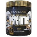 Insane Labz Psychotic Gold, High Stimulant Pre Workout Powder, Extreme Lasting Energy, Pumps und Endurance mit Beta Alanine, DMAE Bitartrate, NO Booster (60 Portionen, Trauben)