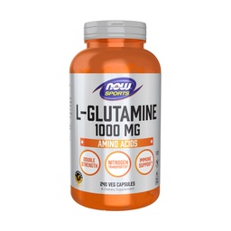 NOW Sporternährung, L-Glutamin, Doppelstärke 1000 mg, Aminosäure, 240 Veg Kapseln