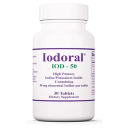 Optimox Iodoral 50 mg Supplement - Kalium-Iodid Tabletten, Schilddrüsen-Unterstützung, Tägliche Vitamine und Mineralien, Lugol's Iodine Lösung - 30 Count.