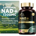 Liposal NAD+ Ergänzung 1200mg mit Trans Resveratrol - Boost NAD+ Levels, Energy & Anti-Aging Support - Vegan, 100 Softgels