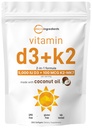 Micro Ingredients Vitamin D3 5.000 IE + K2 MK-7 100 mcg, 300 Softgels | Virgin Coconut Oil | 2-in-1 Unterstützung | Einfach zu schlucken, Nicht-GVO