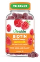 Lebendige Biotin-Gummien | 10.000mcg | Toll schmeckende Haarhaut und Nägelgummis | GVO-freie vegane Biotin-Ergänzung | Haarhaut und Nägel Vitamine für Frauen | 90 Gummis