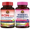 Vitalitown Frauen Probiotics & Eisen Supplement Bundle