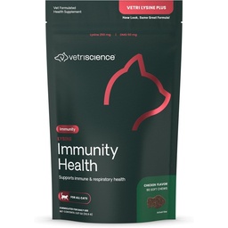 VetriScience Lysine Immunity Health Chews, 250 mg Lysine Plus Immunergänzung für Katzen und Kätzchen mit Allergien, Niesen, Runny Nose und Wassery Eyes, Huhn, 90 Count
