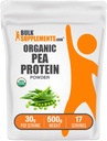 BulkSupplements.com Organic Pea Protein Powder - Pflanzenbasiertes und veganes Proteinpulver - Unflavored & Glutenfrei, 30g pro Servierung, 500g (1.1 lbs) (Pack von 1)