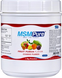 KALA HEALTH MSMPure Fruit Punch Flavored Coarse MSM Powder Flakes – US-Made MSM für Joint Health, Haut Aussehen und Haar & Nagel Unterstützung – 2.2 lb, Bio Schwefel
