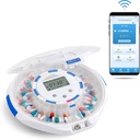 Live Fine Smart WiFi Automatische Pillenspender Klare Lid | 28-Tag Medikamente Organizer Bis zu 9 Dosierungen pro Tag für die Pflege Überwachung mit Schließschlüssel, Licht/Sound Alarme für Verschreibungen & Vitamine