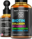 Flüssiges Biotin für das Haarwachstum Frauen & Männer 10000mcg | Biotin und Kollagen Ergänzungen mit Sägepalme & Hyaluronsäure | Biotin Tropfen für das Haarwachstum mit Vitamin D3 für Haarhaut und Nägel