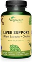 Vegavero Liver Support | Milk Thistle Supplement 9000mg | 120 Kapseln | Dandelion, Artichoke, Choline, Beetroot | Liver Cleanse Detox & Repair | mit 80% Silymarin | NO Additive & Vegan