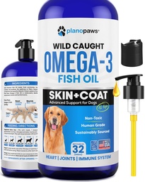 Omega 3 Fischöl für Hunde - besser als Lachsöl - Hunde Fischöl Ergänzung zu reduzieren Shedding & Itching - Unterstützt Gelenke, Gehirn und Herzgesundheit - Haut- und Mantelergänzung - Flüssiges Fischöl