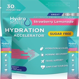 Elektrolyt-Pulver Sugar-Free Hydration Packets Strawberry Lemonade HydroMATE 30 Sticks