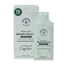 Nootropic Brain Ergänzung von Beekeeper's Naturals, 500 mg Citocoline, Ginkgo Biloba, Bacopa Monnieri & Royal Jelly, unterstützt Fokus & Gedächtnis, einfachere Absorption, Plus ein Tasty Vanilla Flavor, 10ct