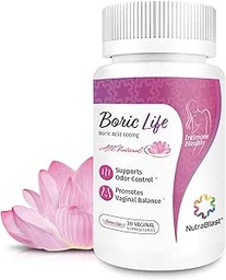 NutraBlast Borsäure Vaginal Suppositories - 100% Pure Made in USA - Boric Life Intimate Health Support (30 Count)