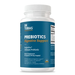 Dr. Tobias Prebiotics Digestive Unterstützung, Advanced Prebiotic Supplement for Gut Health, Immune Function & Boost for Probiotics for Women & Men, Vegan, Non-GMO, 90 Kapseln, 90 Portionen