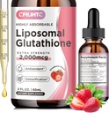 Liposomale Glutathione Flüssigkeitstropfen, Glutathion Flüssigergänzung, Aktive Form L- Glutathion, mit Vitamin C, Leber Detox, Antioxidans für Anti-Aging, Immun- & Cleansing, Erdbeer Flavor, 2 FL.OZ