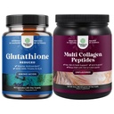 Bundle Reduzierte Glutathion-Ergänzung mit Milchdistel - 500 mg pro Servieren reines L Glutathion und Multi Collagen Protein Powder - Keto hydrolysierte Collagen Peptide Haarhaut & Nails Vitamis