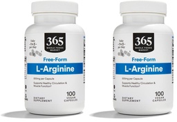 Ganzer Lebensmittelmarkt, L Arginine 500Mg 100 Veggie Caps (Pack von 2)