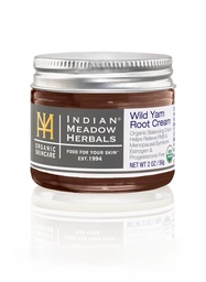 Indian Meadow Kräuter Wild Yam Root Cream (2oz) - USDA Certified Organic Balancing Cream for PMS & Menopause Relief - Estrogen & Progesterone-Free. Handmade by US. Woman-own & Operated Seit 1994.