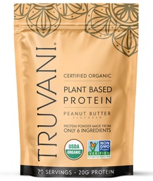 Truvani Vegan Pea Protein Pulver | Peanut Butter | 20g Bio Pflanzen basiertes Protein | 20 Servierungen | Keto | Gluten & Dairy Free | Low Carb | Kein hinzugefügt Zucker