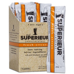 Superieur Elektrolyt-Pulver-Packets - Vegan Elektrolyt Hydration Pulver w/Sea Minerals - Keto Friendly, Non-GMO, Zero Sugar Electrolyte Supplement - Gesundes Sportgetränk - Citrus (14 Packets)