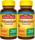 Nature Made Kalium Gluconate 550 mg, Nahrungsergänzungsmittel für Herzgesundheit Unterstützung, 100 Tabletten, 100 Tage Versorgung (Pack von 2)