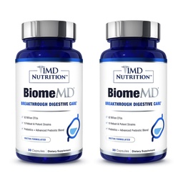 1MD Nutrition BiomeMD Probiotics | 62 Billion CFUs, 15 umfassende Strains - Pro & Prebiotics | Doctor-Formuliert für Verdauungs- und Immununterstützung | 60 Kapseln