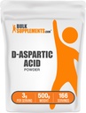 BulkSupplements.com D-Aspartic Acid Powder - D-Aspartic Acid Supplement für Herren, Unflavored Amino Acid - Rein & Glutenfrei, 3g pro Servierung, 500g (1.1 lbs) (Pack von 1)