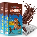 YUM-V'S - Kinder Multivitamin Chewable Chocolate Bears - Multivitamin für Kinder Beilage - 16 Vitamine & Mineralstoffe - Vitamine einschließlich D, Zink, C, B Complex & More, 60 Count (Pack von 2)