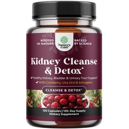 Advanced Kidney Support Supplement - Kidney Cleanse Detox & Repair Cranberry Extract Kapseln mit Uva Ursi, Stinging Nettle & Astragalus für Nierengesundheit - Urinary Tract Health - 120 Caps