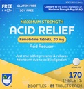 Rite Aid Säure Reducer, maximale Stärke Famotidin Tabletten, 20 mg - 2 Flaschen, 85 Zählen Sie jede (170 Count Total) | Sodbrennen Relief | Säure Reflux | Antacid Chews & Tabletten, Sodbrennen Chews & Tablets