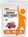 BulkSupplements.com Organic Beet Root Powder - Superfood Supplement, Beet Root Supplements - Vegan & Glutenfrei, 3,5g pro Servierung, 100g (3,5 oz) (Pack von 1)