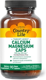 Country Life Target-Mins Calcium Magnesium Complex - 1000mg Calcium, 500mg Magnesium, Glutenfreie Ergänzung für Knochengesundheit