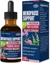 Black Cohosh Menopause Support Drops, Phytoestrogen Ergänzungen W/Red Clover, Motherwort & St. John's Wort Extract für Hot Flashes, Nacht Sweats & Comfort. Cimicifuga para Menopausia. 2oz